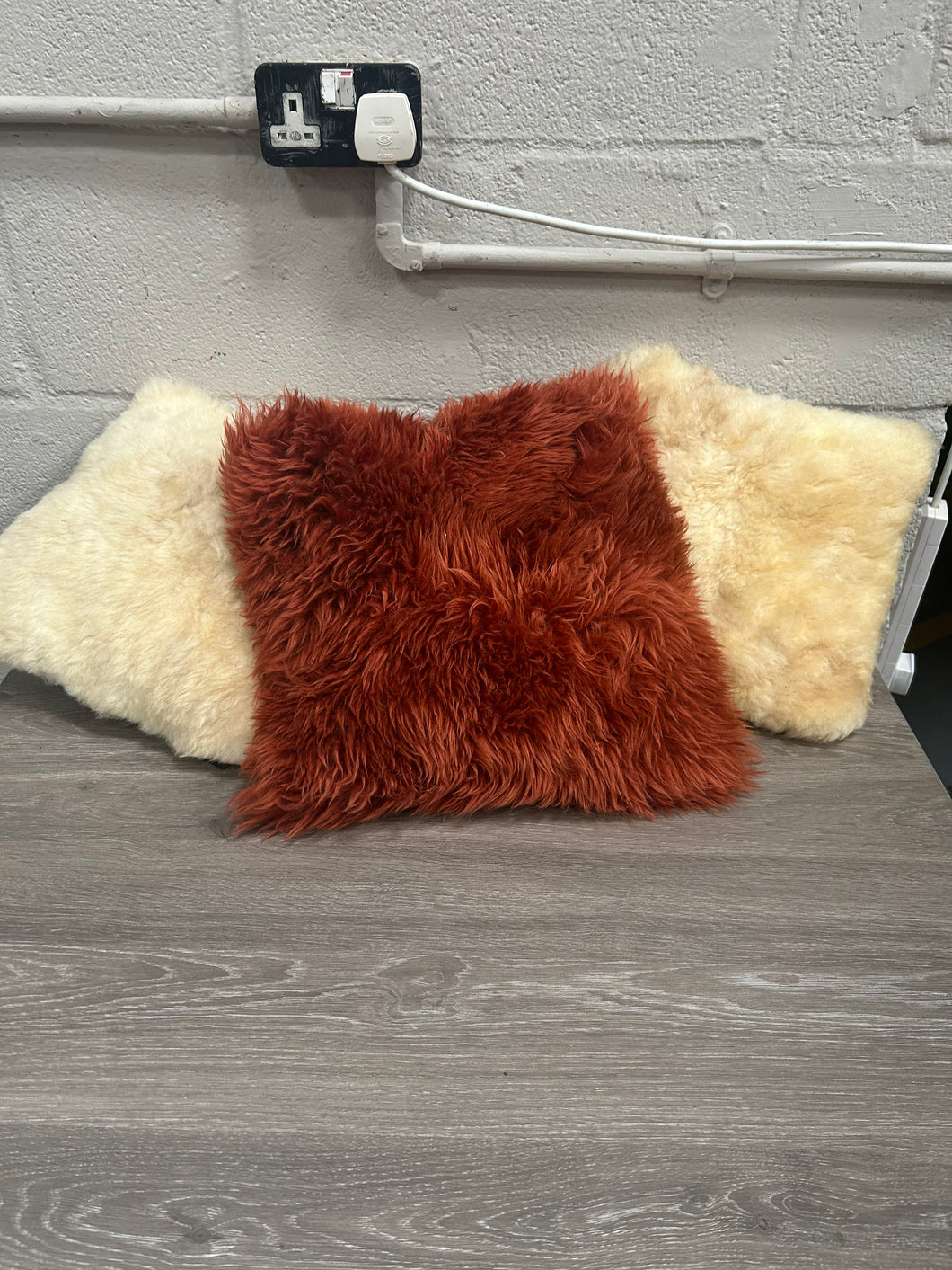 Real sheepskin cushions