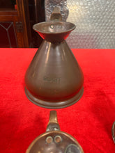 Load image into Gallery viewer, Antique copper measuring jugs
