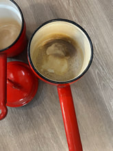 Load image into Gallery viewer, Vintage Red Enamelware Double Boiler
