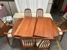 Load image into Gallery viewer, mid-century teak dining table &amp; chairs
