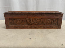 Load image into Gallery viewer, vintage hand carved wooden trinket/jewellery box
