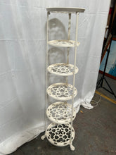 Load image into Gallery viewer, White 6 tier iron plant stand
