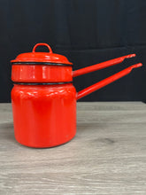 Load image into Gallery viewer, Vintage Red Enamelware Double Boiler
