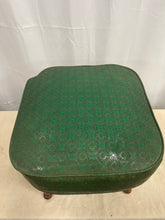Load image into Gallery viewer, vintage mid-century green vinyl/faux leather footstool
