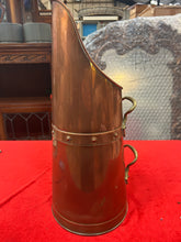 Load image into Gallery viewer, Antique copper &amp; brass coal scuttle
