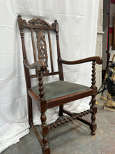 Load image into Gallery viewer, Antique Victorian Carved Oak Armchair
