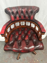 Load image into Gallery viewer, Antique Chesterfield swivel desk chair
