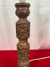 Load image into Gallery viewer, Vintage hand-carved Burmese lamp
