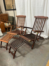 Load image into Gallery viewer, Teak steamer chairs
