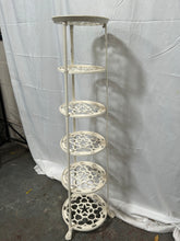 Load image into Gallery viewer, White 6 tier iron plant stand
