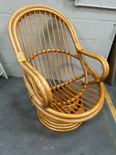 Load image into Gallery viewer, Vintage Bamboo Swivel Chair
