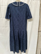 Load image into Gallery viewer, vintage 1980's Laura Ashely Navy Blue Dress
