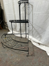 Load image into Gallery viewer, 3 tier iron corner plant stand
