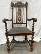 Load image into Gallery viewer, Antique Victorian Carved Oak Armchair
