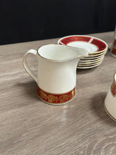 Load image into Gallery viewer, Elizabethan Burgundy Tea Set
