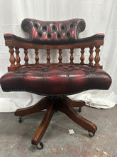Load image into Gallery viewer, Antique Chesterfield swivel desk chair
