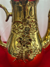 Load image into Gallery viewer, Gold plated porcelain coffee pot
