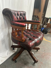 Load image into Gallery viewer, Antique Chesterfield swivel desk chair
