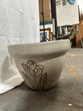Load image into Gallery viewer, Medium grey/white plant pot
