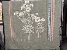 Load image into Gallery viewer, Green &amp; White floral throw
