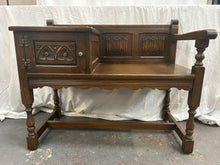 Load image into Gallery viewer, vintage old charm oak telephone table
