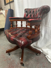 Load image into Gallery viewer, Antique Chesterfield swivel desk chair
