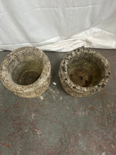 Load image into Gallery viewer, 2x small stone plant pots
