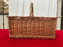 Load image into Gallery viewer, Vintage woven wicker wine basket
