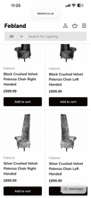 Load image into Gallery viewer, Potenza Crushed velvet right hand chair
