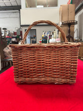 Load image into Gallery viewer, Vintage woven wicker wine basket
