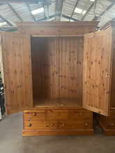 Load image into Gallery viewer, Large pine wardrobe
