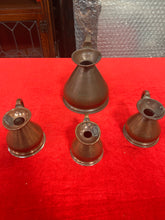 Load image into Gallery viewer, Antique copper measuring jugs
