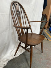 Load image into Gallery viewer, Vintage Ercol swan Windsor black carver chair
