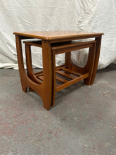 Load image into Gallery viewer, vintage mid-century modern wooden nest of tables
