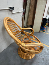 Load image into Gallery viewer, Vintage Bamboo Swivel Chair
