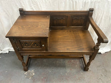 Load image into Gallery viewer, vintage old charm oak telephone table
