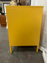 Load image into Gallery viewer, MMT Yellow metal locker style bedside table
