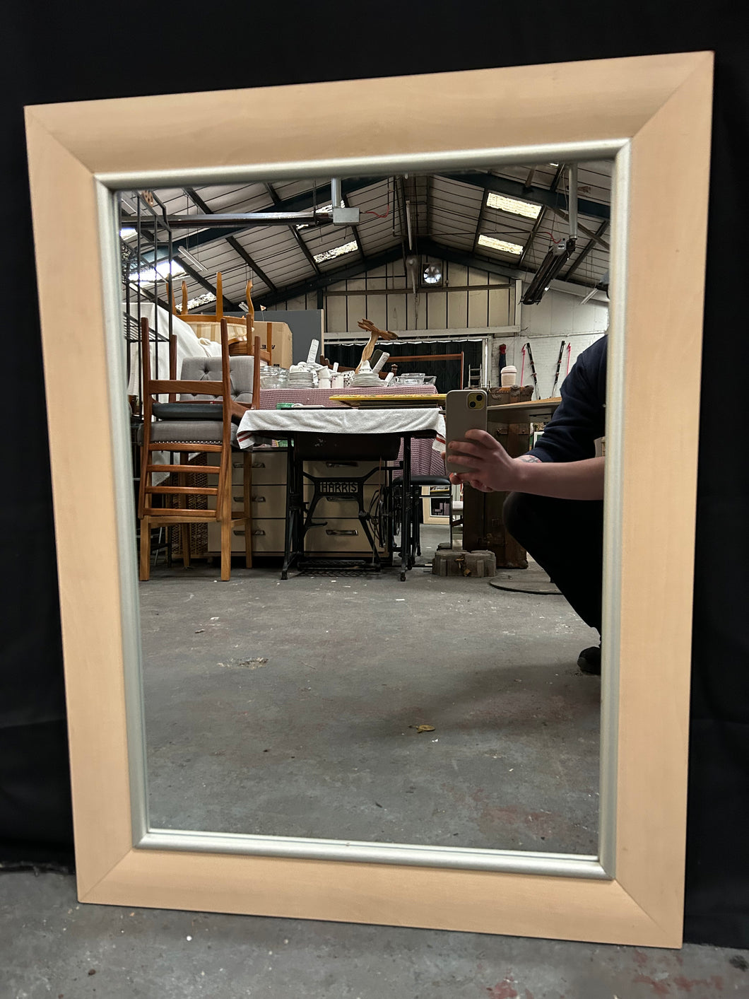 Large Wooden Framed Mirror