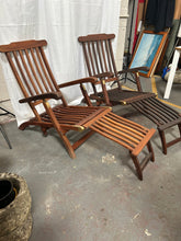 Load image into Gallery viewer, Teak steamer chairs
