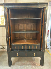 Load image into Gallery viewer, Chinese black lacquer marriage/wedding cabinet
