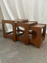 Load image into Gallery viewer, Vintage mid-century modern teak nest of tables
