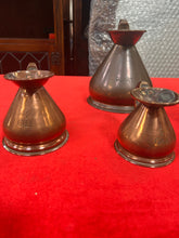 Load image into Gallery viewer, Antique copper measuring jugs
