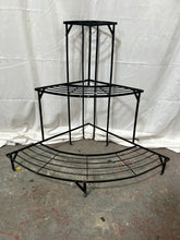 Load image into Gallery viewer, 3 tier iron corner plant stand
