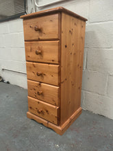 Load image into Gallery viewer, Pine tall chest of drawers

