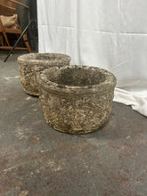 Load image into Gallery viewer, 2x small stone plant pots
