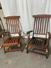 Load image into Gallery viewer, Teak steamer chairs
