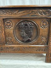 Load image into Gallery viewer, Antique Oak Bedding Box
