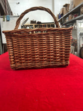 Load image into Gallery viewer, Vintage woven wicker wine basket
