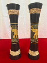 Load image into Gallery viewer, Hand crafted Thai mango wood vase
