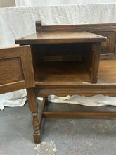 Load image into Gallery viewer, vintage old charm oak telephone table
